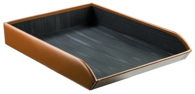 Briefablagekorb für DIN A4 CAMBRIDGE Top Grain Rindspaltleder hellbraun